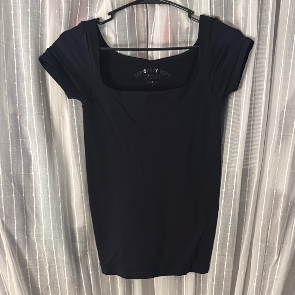 Aeropostale Black Seriously Soft Sculpt Tee